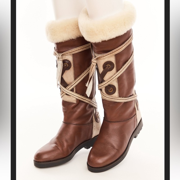 70’s leather and shearling winter boots - Picture 2 of 9